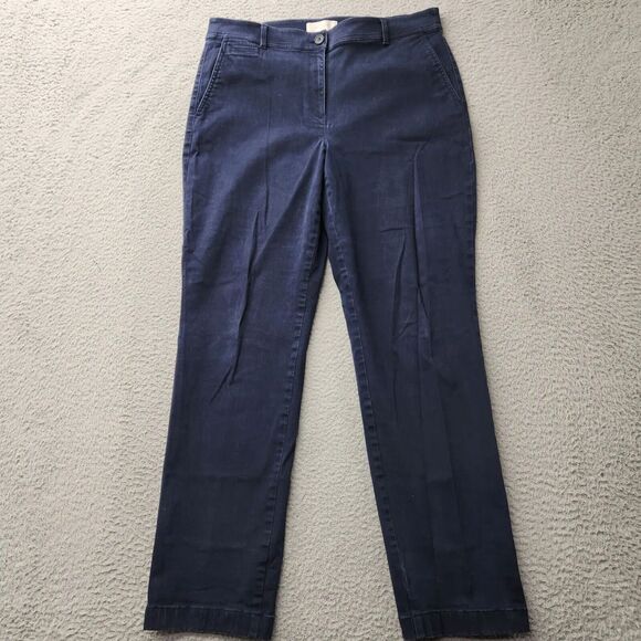 Talbots Pants - Talbots Pants Womens 12 Blue Chino Casual Straight Pockets Flat Front‎ Workwear